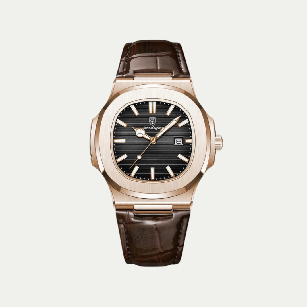 Men Leather Chronograph Watch Lisbon Classic Brown