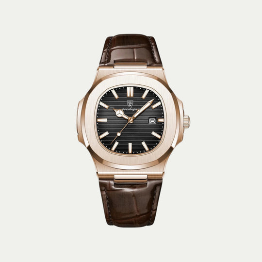 Men Leather Chronograph Watch Lisbon Classic Brown