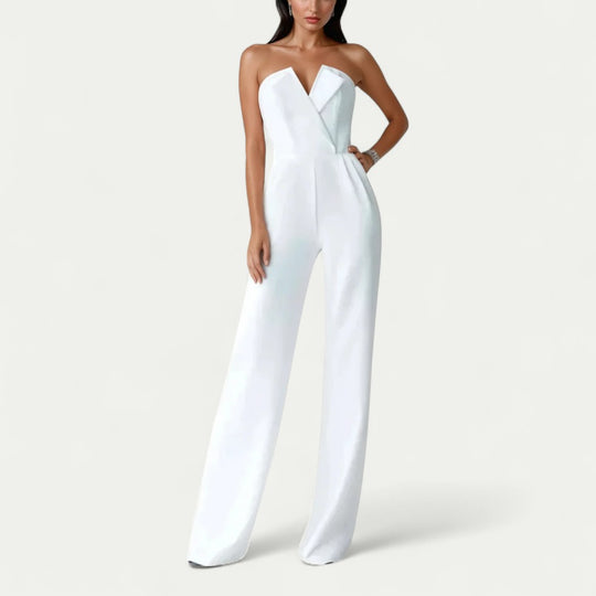 Elegant Strapless Wide Leg Jumpsuit for Formal Occasions