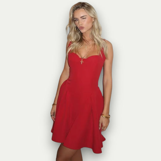 Womens Spaghetti Strap Backless Mini Dress
