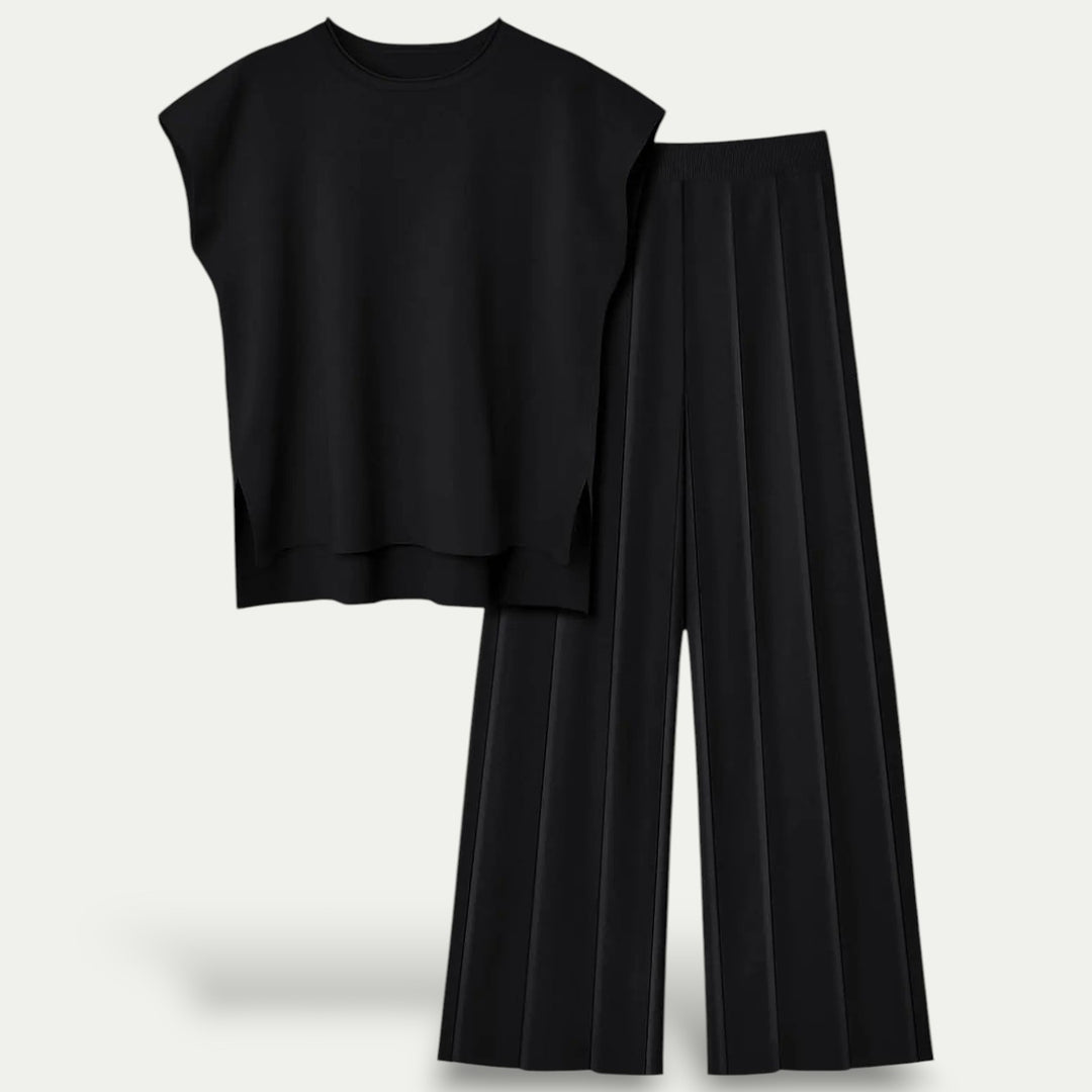 Wome's Chic Ice Silk Tank and Wide-Leg Pants Set for Cool Summer Style
