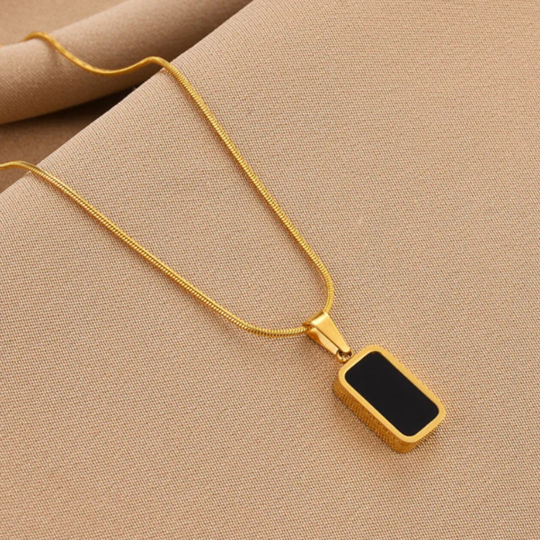 Unisex Noir Minimalist Pendant Necklace