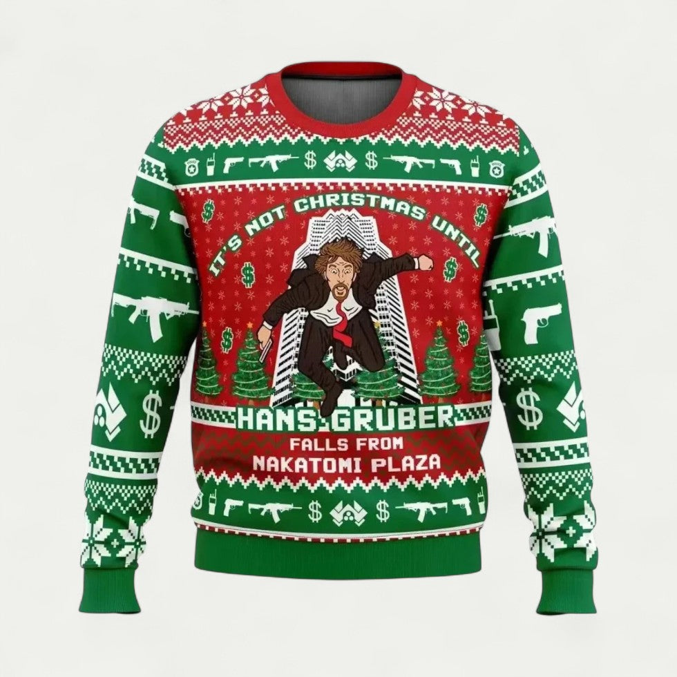 Men Christmas Novelty Jumper with Funny Movie Print