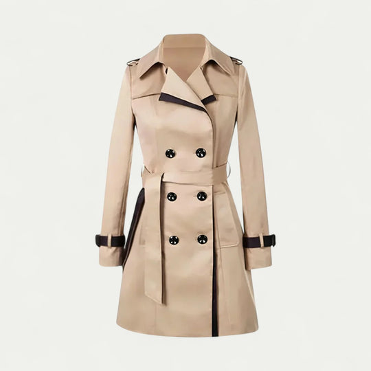 Double Breasted Long Trench Coat for Women