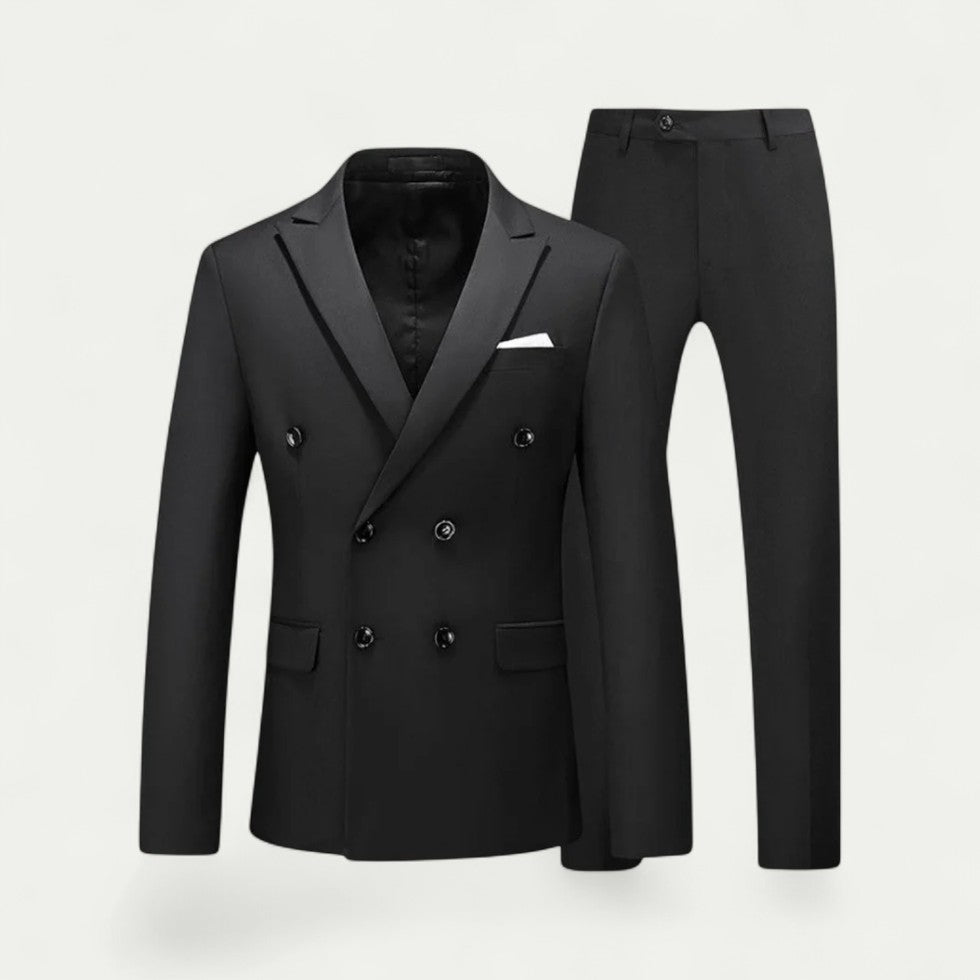 Double Breasted Slim Fit Two Piece Formal Suit