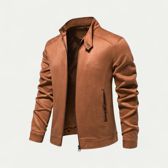 Randimo | Men Suede Bomber Jacket Casual Outerwear
