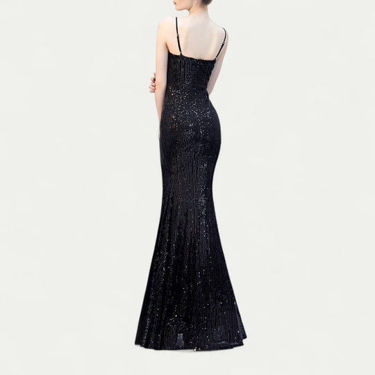 Sequin Split Maxi Dress for Prom and Formal Occasions