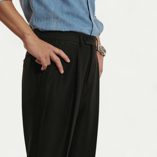 Men's Tailored Trousers Smart Pleated Formal Fit