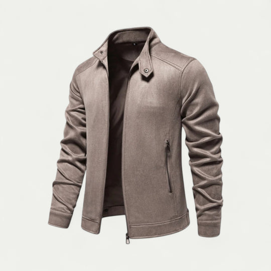 Randimo | Men Suede Bomber Jacket Casual Outerwear