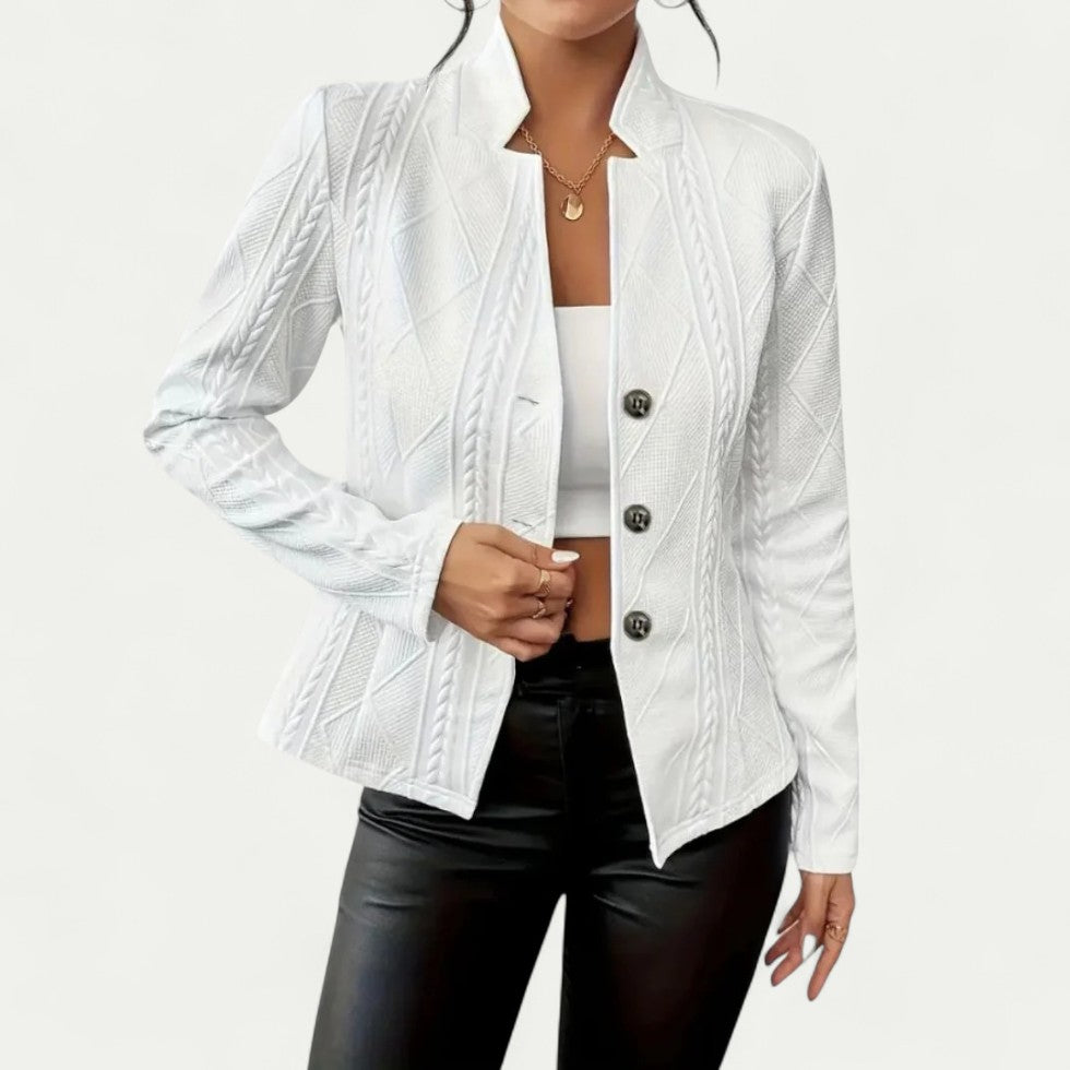 Textured Knit Blazer Jacket for Smart Casual Styling