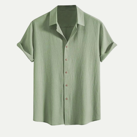 Randimo | Men’s Linen Wrinkle-Textured Button-Down Shirt