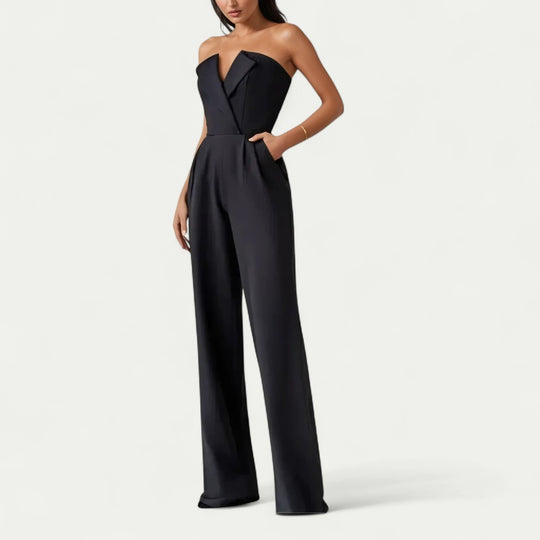 Elegant Strapless Wide Leg Jumpsuit for Formal Occasions