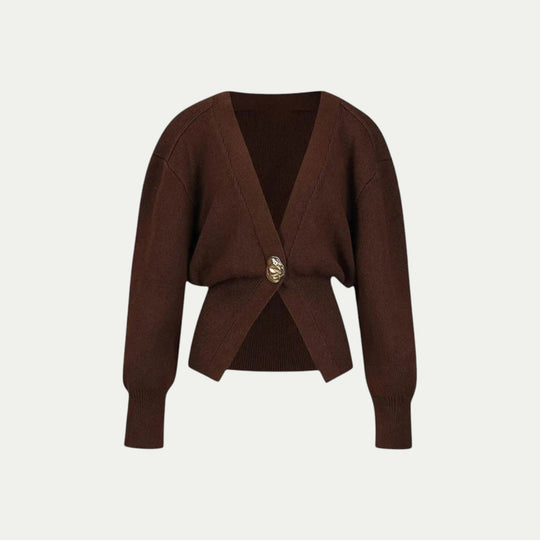Women Lightweight Spring Cardigan With Gold Button
