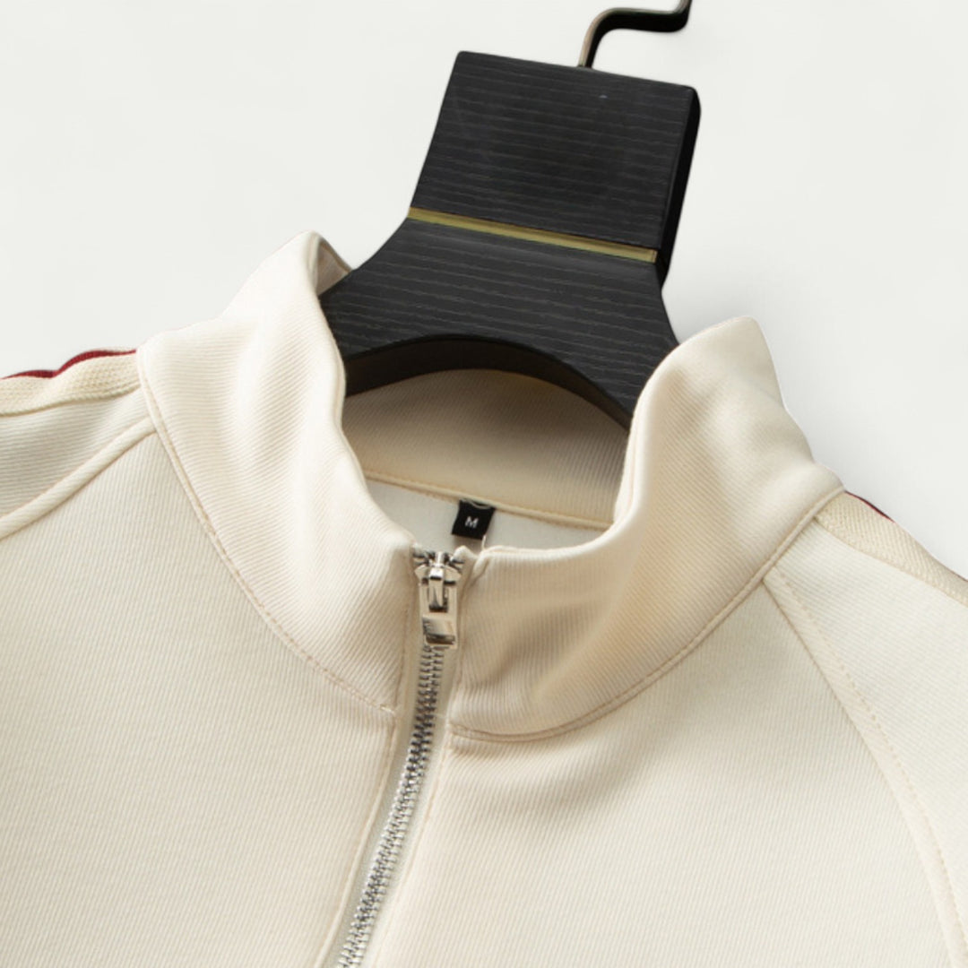 Men Cotton Casual Tracksuit Zip Up Set