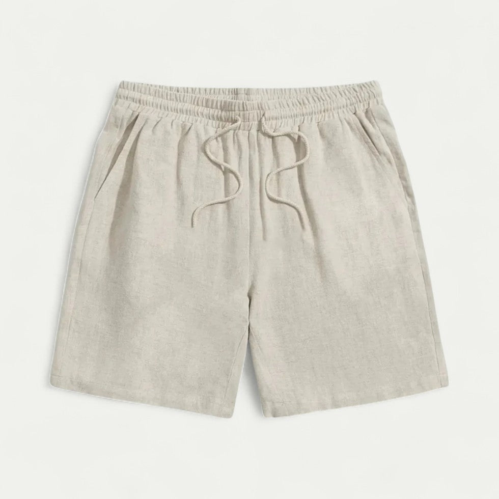 Linen Blend Drawstring Shorts for Summer Comfort