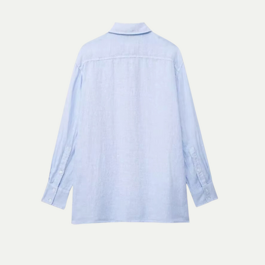 Randimo | Oversized Blue Linen Shirt for Women