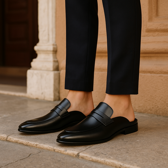 Randimo | Old Money Men Leather Mules Loafers Soft Sole