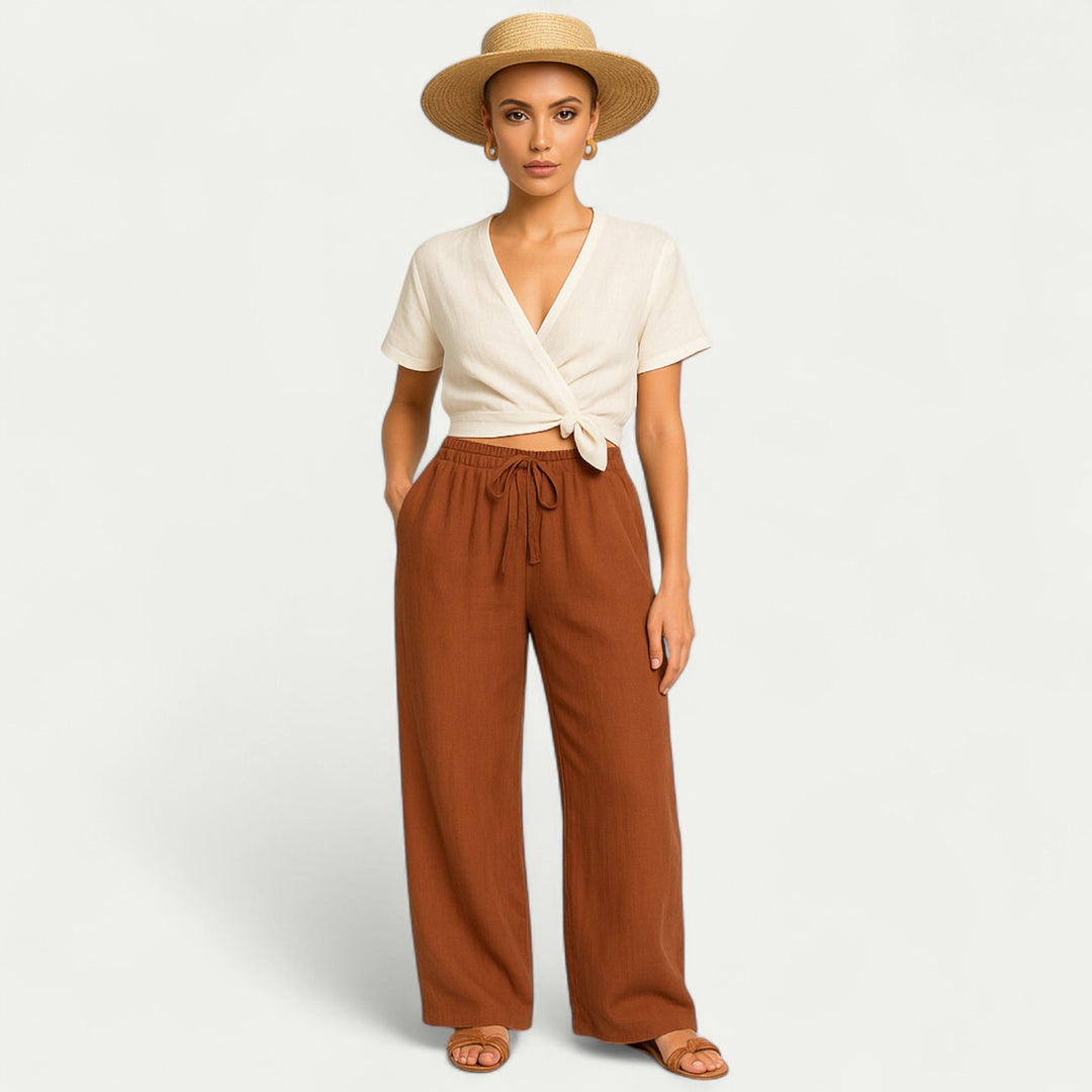 Women Summer Oversized Pure Linen Pants