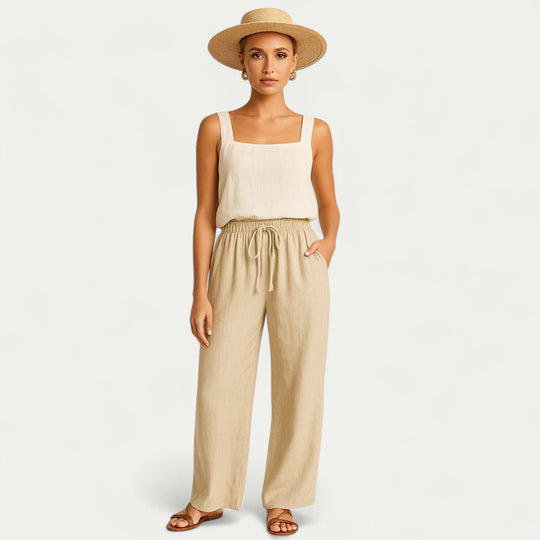 Women Summer Oversized Pure Linen Pants
