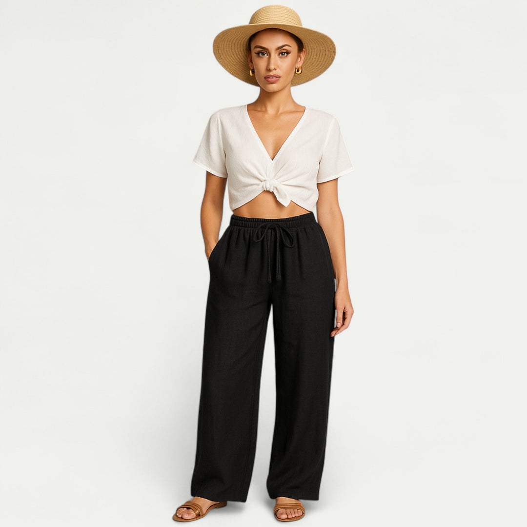 Women Summer Oversized Pure Linen Pants