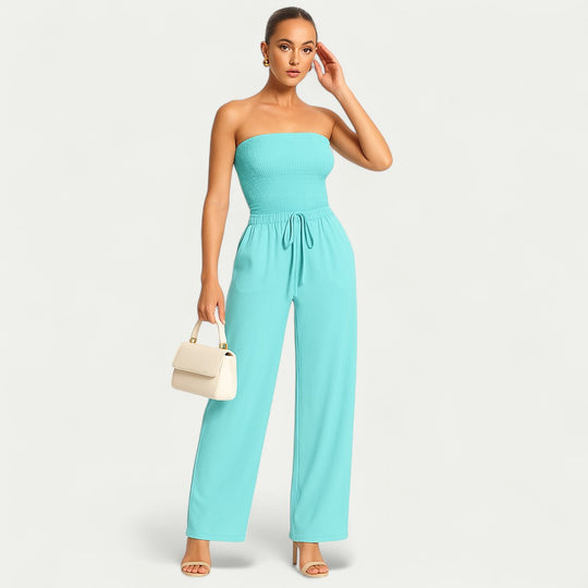 Womens Off Shoulder Casual Jumpsuit Lightweight