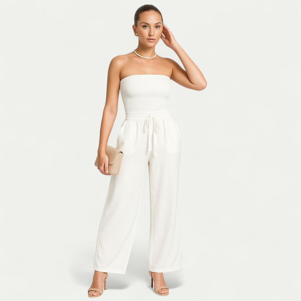 Womens Off Shoulder Casual Jumpsuit Lightweight