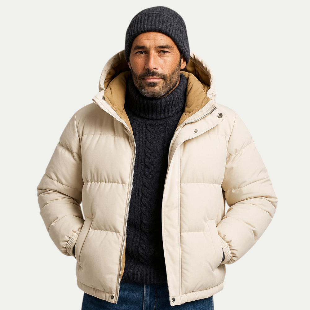 Mens Hooded Water Repellent Down Puffer Parka Jacket