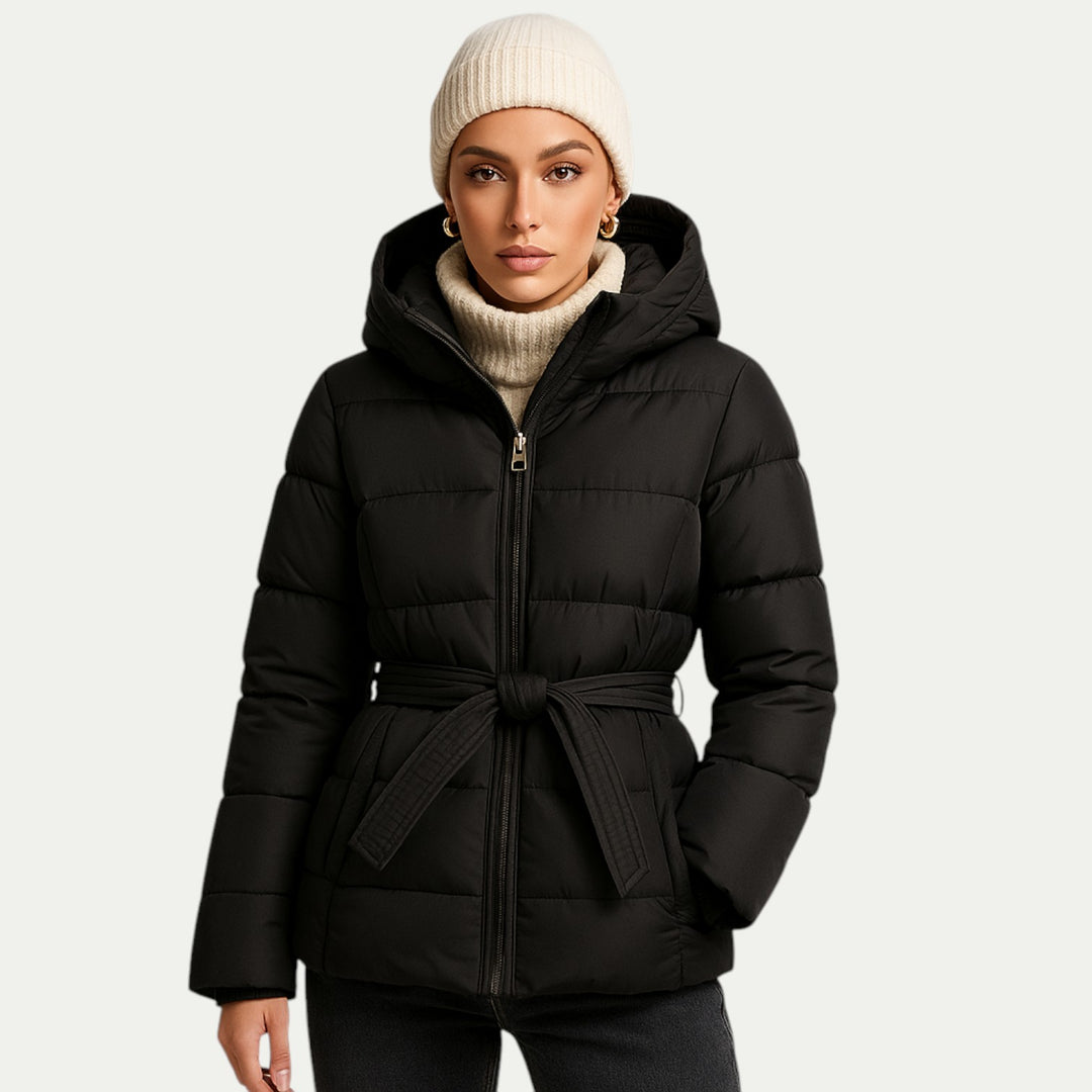 Women Winter Parka Coat Puffer Jacket with Belt
