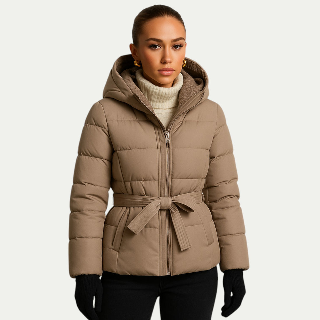 Women Winter Parka Coat Puffer Jacket with Belt