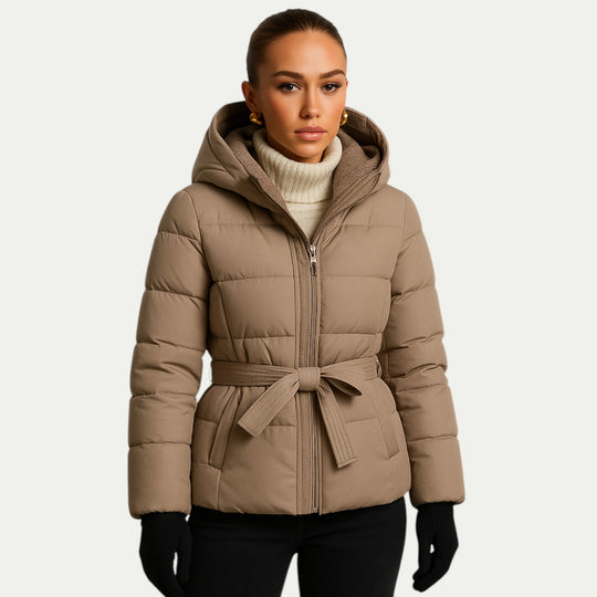 Women Winter Parka Coat Puffer Jacket with Belt