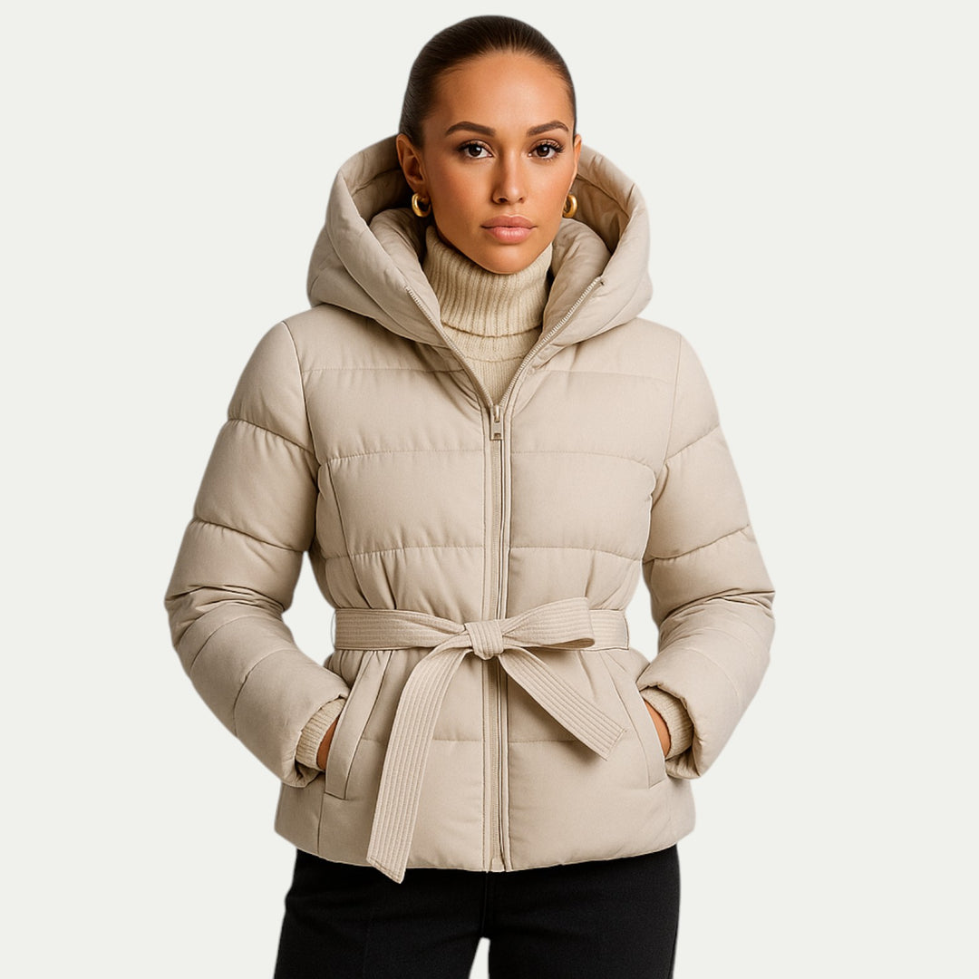 Women Winter Parka Coat Puffer Jacket with Belt