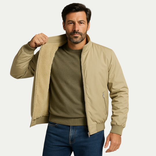 Men Classic Winter Jacket Windproof Insulated Fleece Coat