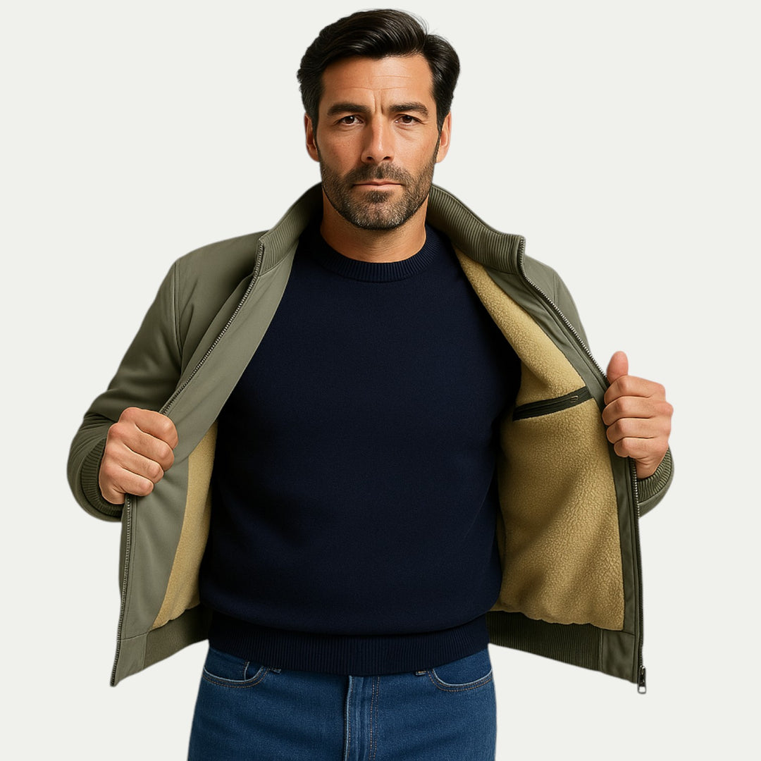 Men Classic Winter Jacket Windproof Insulated Fleece Coat