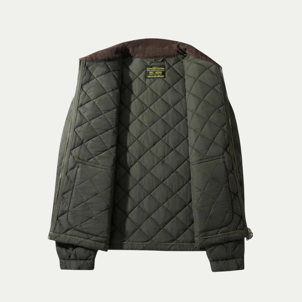 Randimo | Men Quilted Corduroy Military Jacket Windproof Bomber