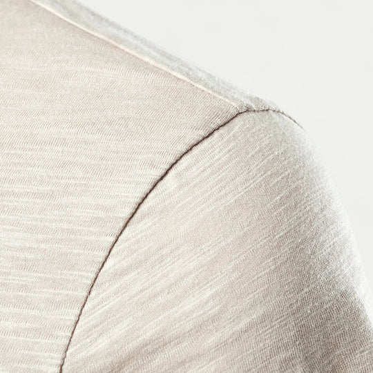 Men Short Sleeve Cotton T Shirt with Henry Neck for Summer