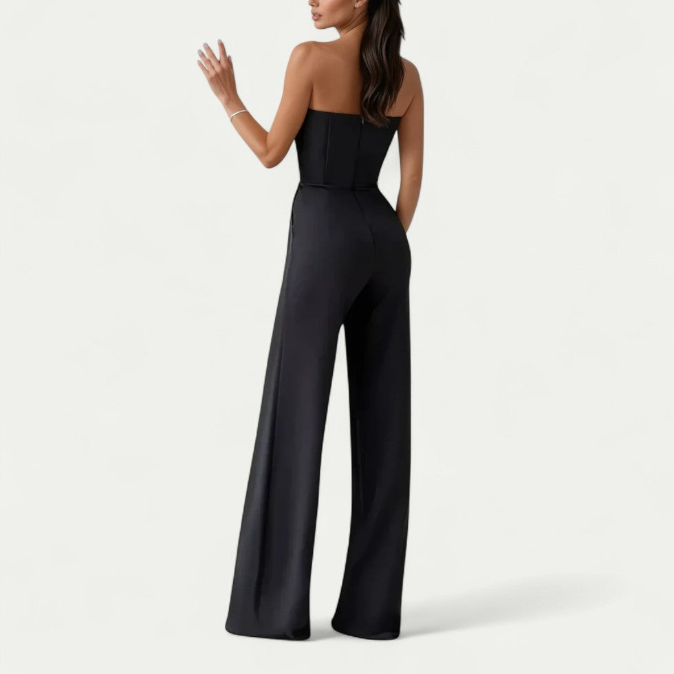 Elegant Strapless Wide Leg Jumpsuit for Formal Occasions