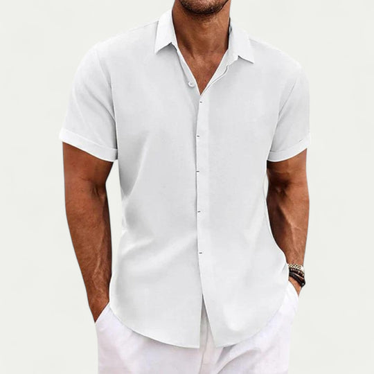 Randimo | Men Linen Short Sleeve Lightweight Casual Shirt