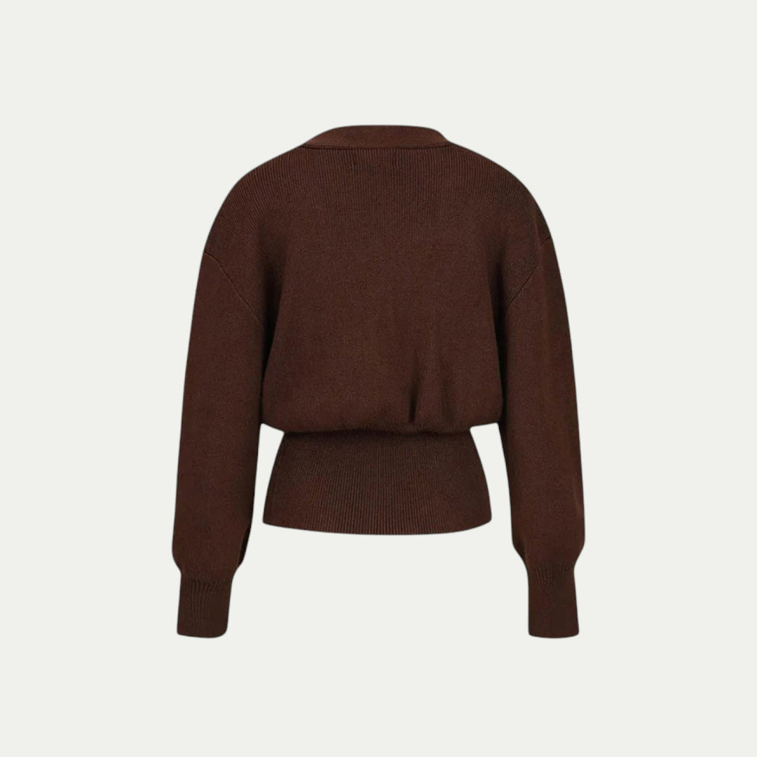 Women Lightweight Spring Cardigan With Gold Button