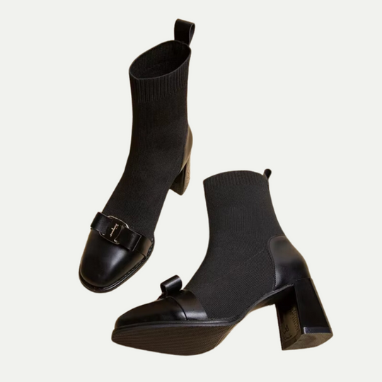 Randimo | Chic Knit Ankle Boots with Metallic Trim