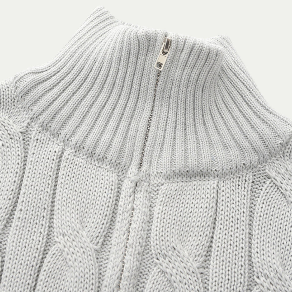 Randimo | Men OId Money Half Zip Cotton Knit Pullover Sweater