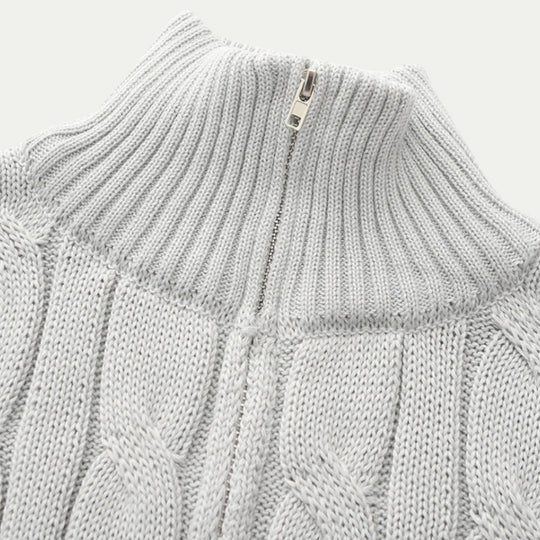 Men OId Money Half Zip Cotton Knit Pullover Sweater