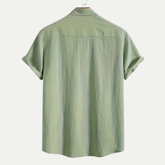 Randimo | Men’s Linen Wrinkle-Textured Button-Down Shirt