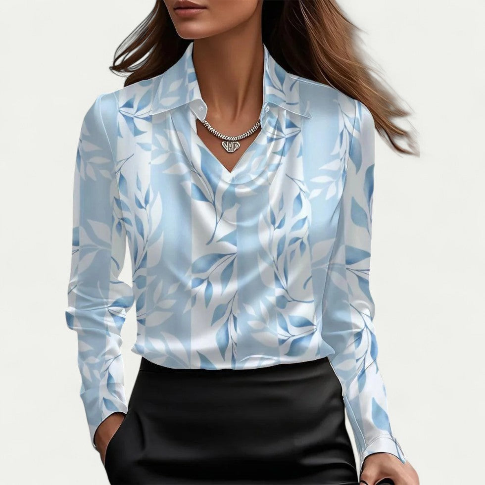 Draped Satin Blouse for Elegant Office and Evening Looks