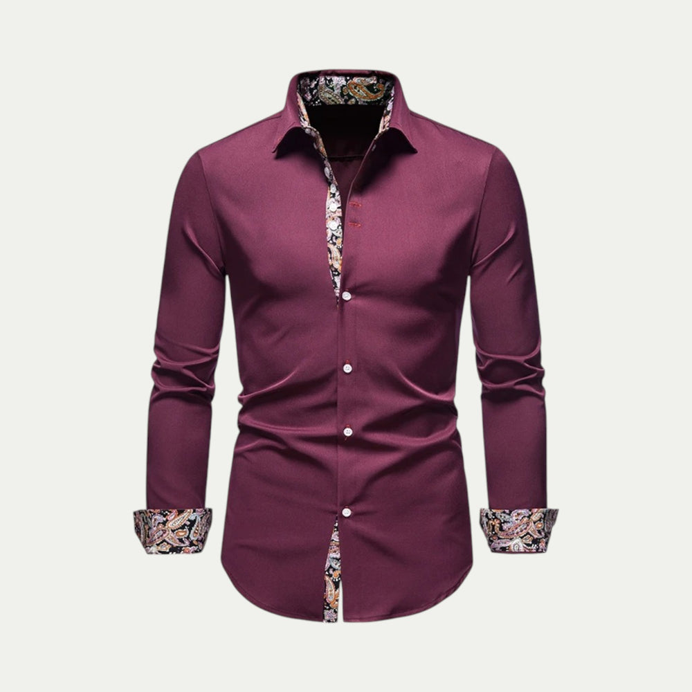 Men Summer Breeze Party Shirt Long Sleeve Cotton Blend