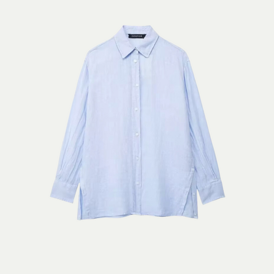 Randimo | Oversized Blue Linen Shirt for Women