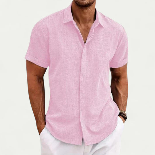 Randimo | Men Linen Short Sleeve Lightweight Casual Shirt