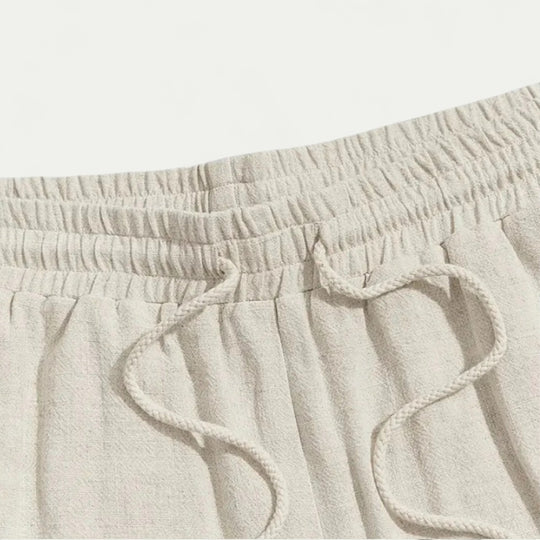 Linen Blend Drawstring Shorts for Summer Comfort