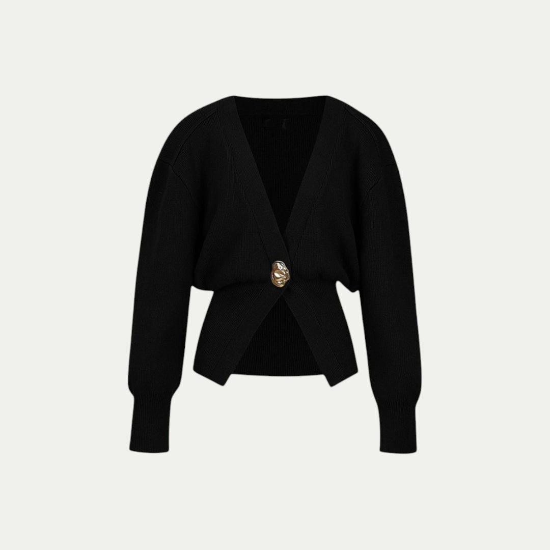 Women Lightweight Spring Cardigan With Gold Button