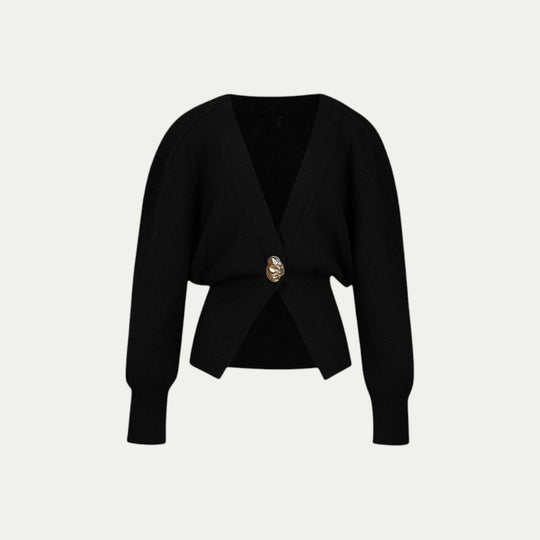 Women Lightweight Spring Cardigan With Gold Button