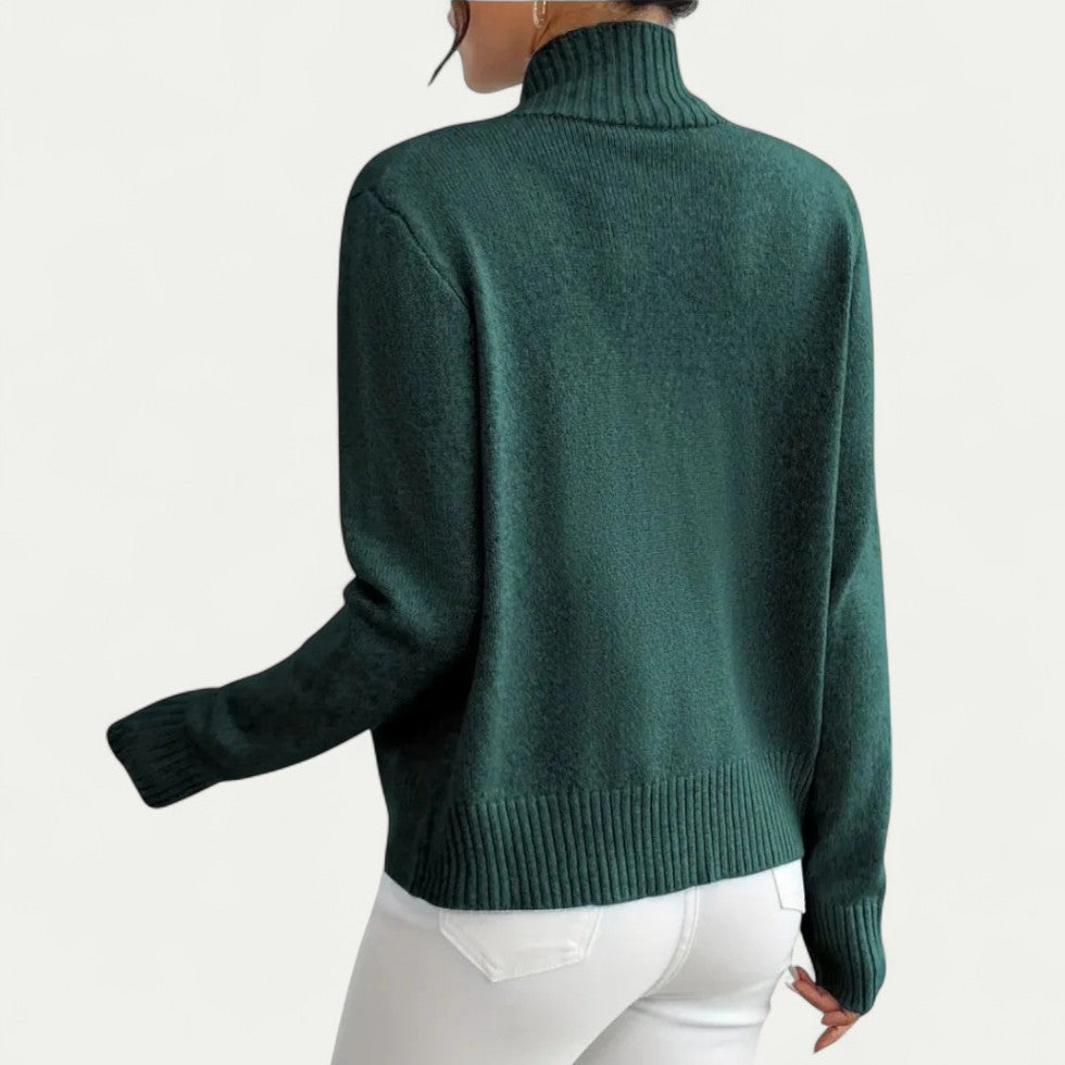 Cotton Blend Zip Up Ribbed Knit Cardigan for Smart Casual Layers